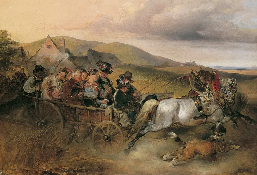 The Wedding Journey, by Carl Schindler, oil, 1841