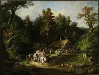 The “Last Penny” tavern near Warsaw, by Jan Feliks Piwarski, oil, 1845