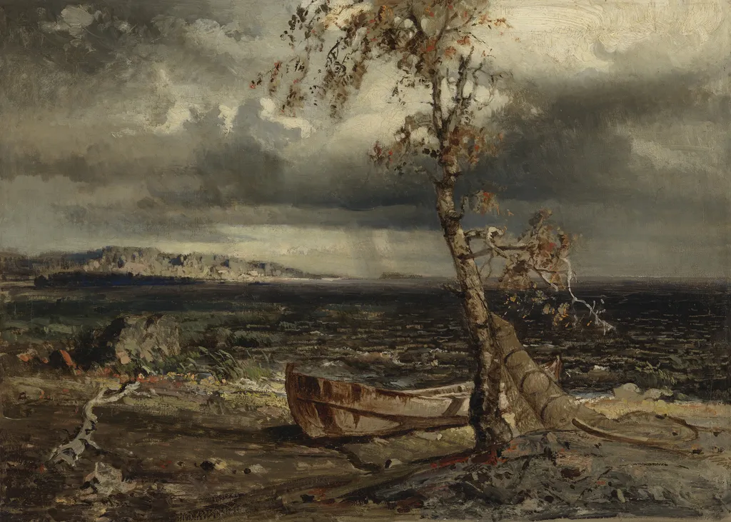 Storm on Lake Näsijärvi, by Werner Holmberg, oil, 1860