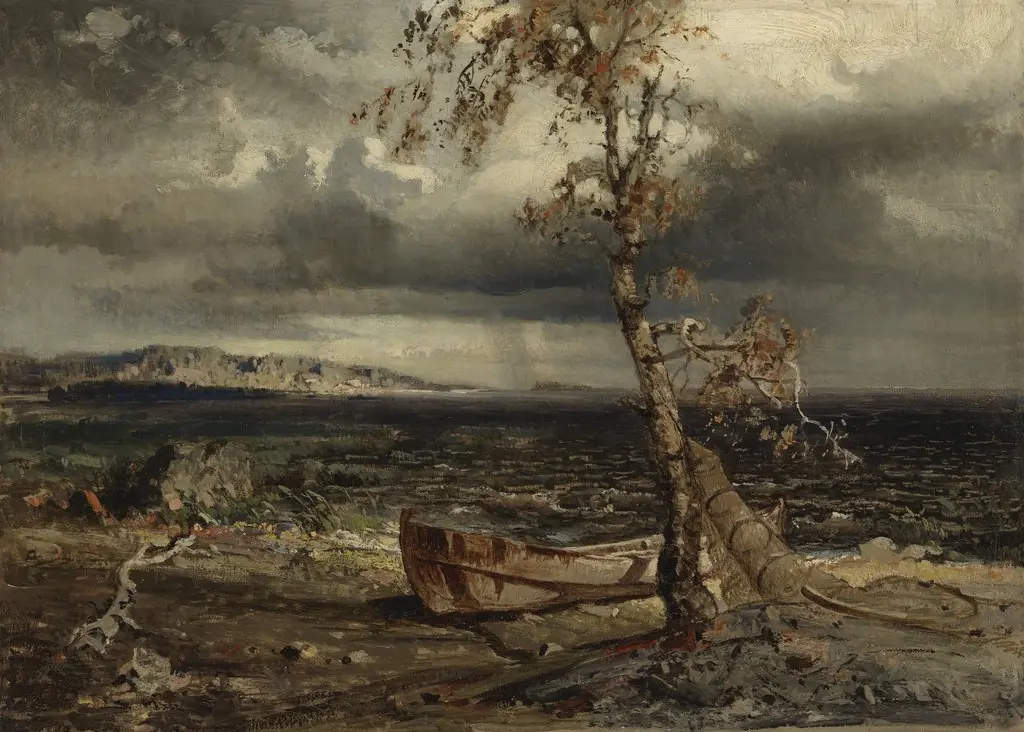 Storm on Lake Näsijärvi, by Werner Holmberg, oil, 1860