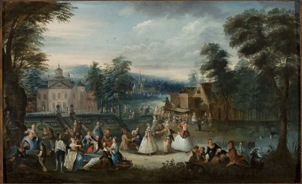 Merry-making in a park, by Christian Wilhelm Ernst Dietrich, oil, 1753