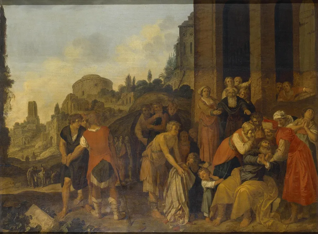 Jacob's Sons Show Him Joseph's Blood-Stained Robe, by Jan Pynas, oil, 1618