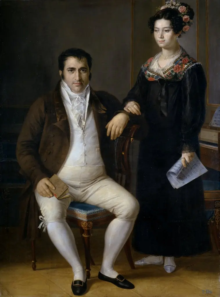 Don Pedro Benítez and his daughter María de la Cruz, by Rafael Tejeo, oil, 1820