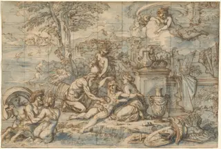 The Purification of Aeneas, by Michel Corneille, ink, 1663