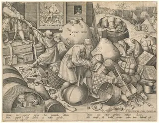 Everyman, by Pieter van der Heyden, ink, 1558