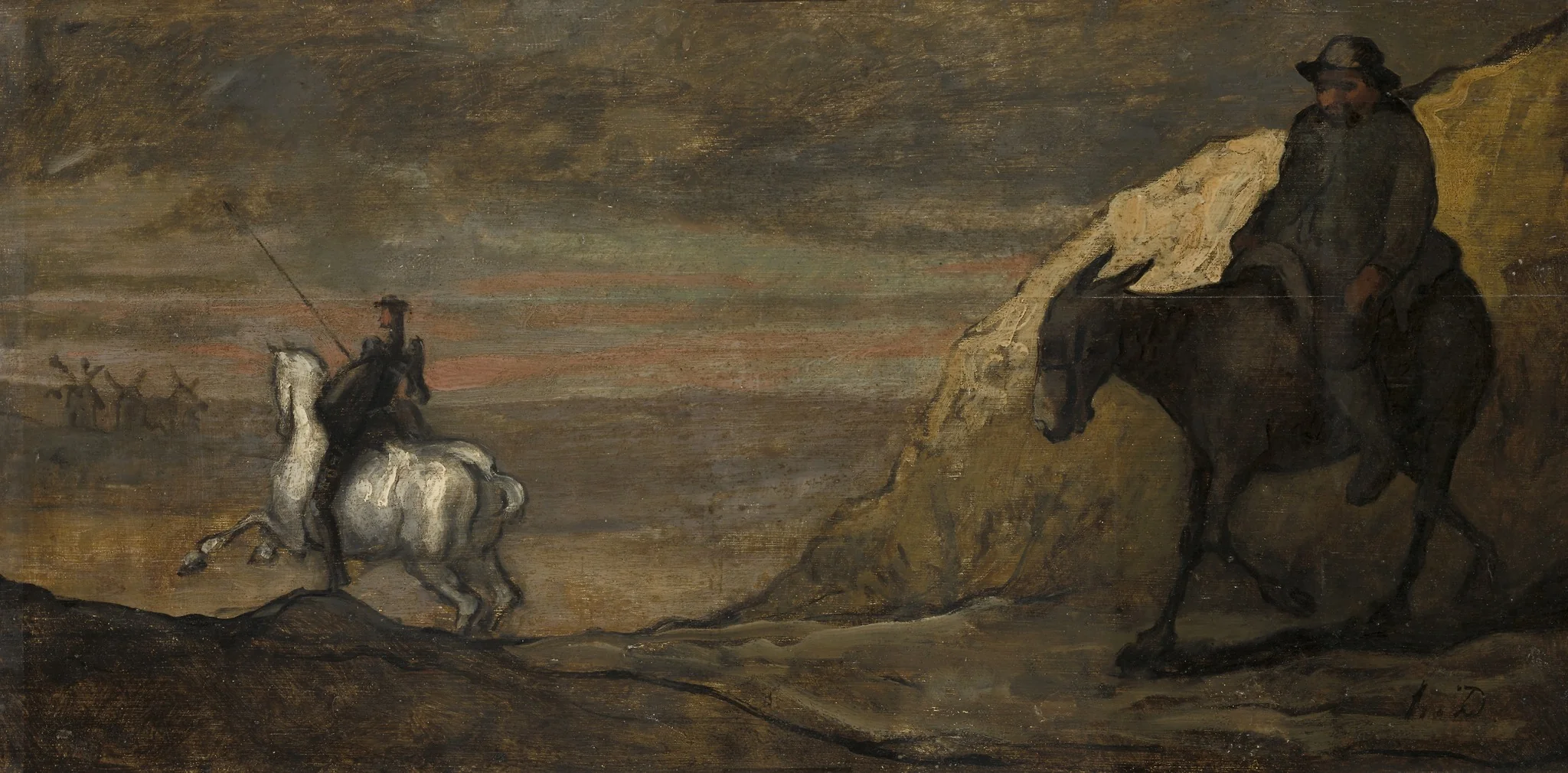 Don Quixote and the Windmills, detail