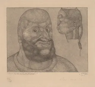 Perseus (Der Witz hat über das Leid gesiegt) [Perseus-The Triumph of Brain over Body], by Paul Klee, ink, 1904