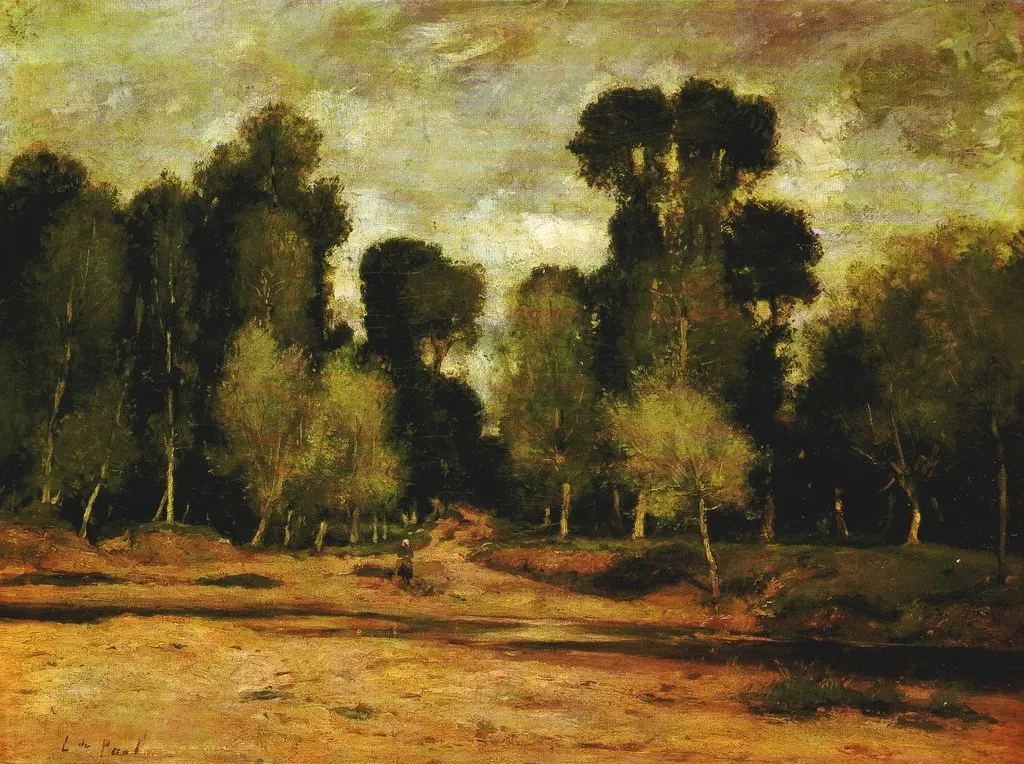 Poplars, by László Paál, oil
