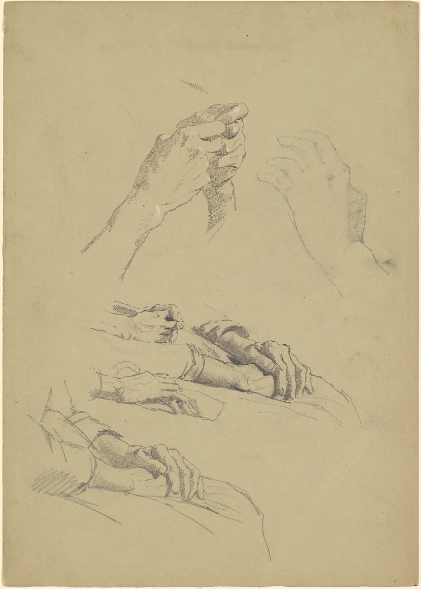 Studies of Hands [recto], detail