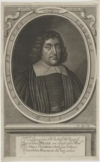 Thomas Fuller, Divine and Historian, by David Loggan, ink, 1661