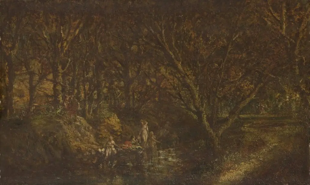 Nymphs Bathing, by Adolphe Joseph Thomas Monticelli, unspecified, 1865