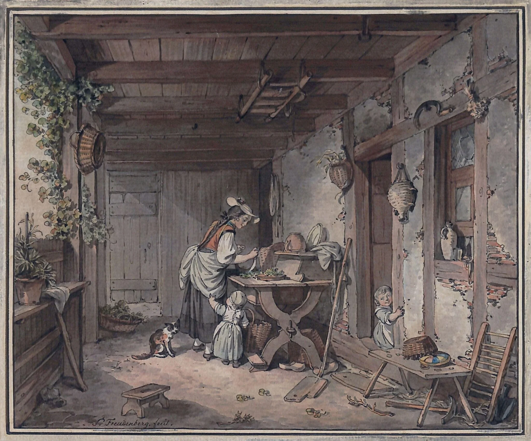 A Swiss Cottage Scene, detail