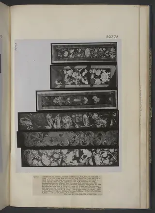 Copy of painting inside the caves of Ajanta (cave 12), by John Griffiths, oil, 1878