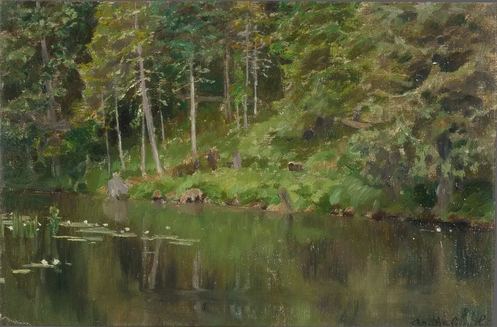Abramtsevo. Forest shore, by Apollinary Vasnetsov, unspecified, 1904