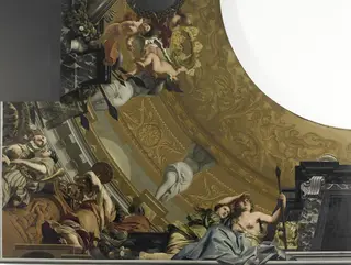 Five-part ceiling decoration for the great hall of Soestdijk Palace, with Diana and her companions as the principal representation, by Gerard de Lairesse, oil, 1690