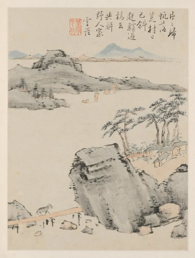 Album of Seasonal Landscapes, Leaf C (previous leaf 6), detail