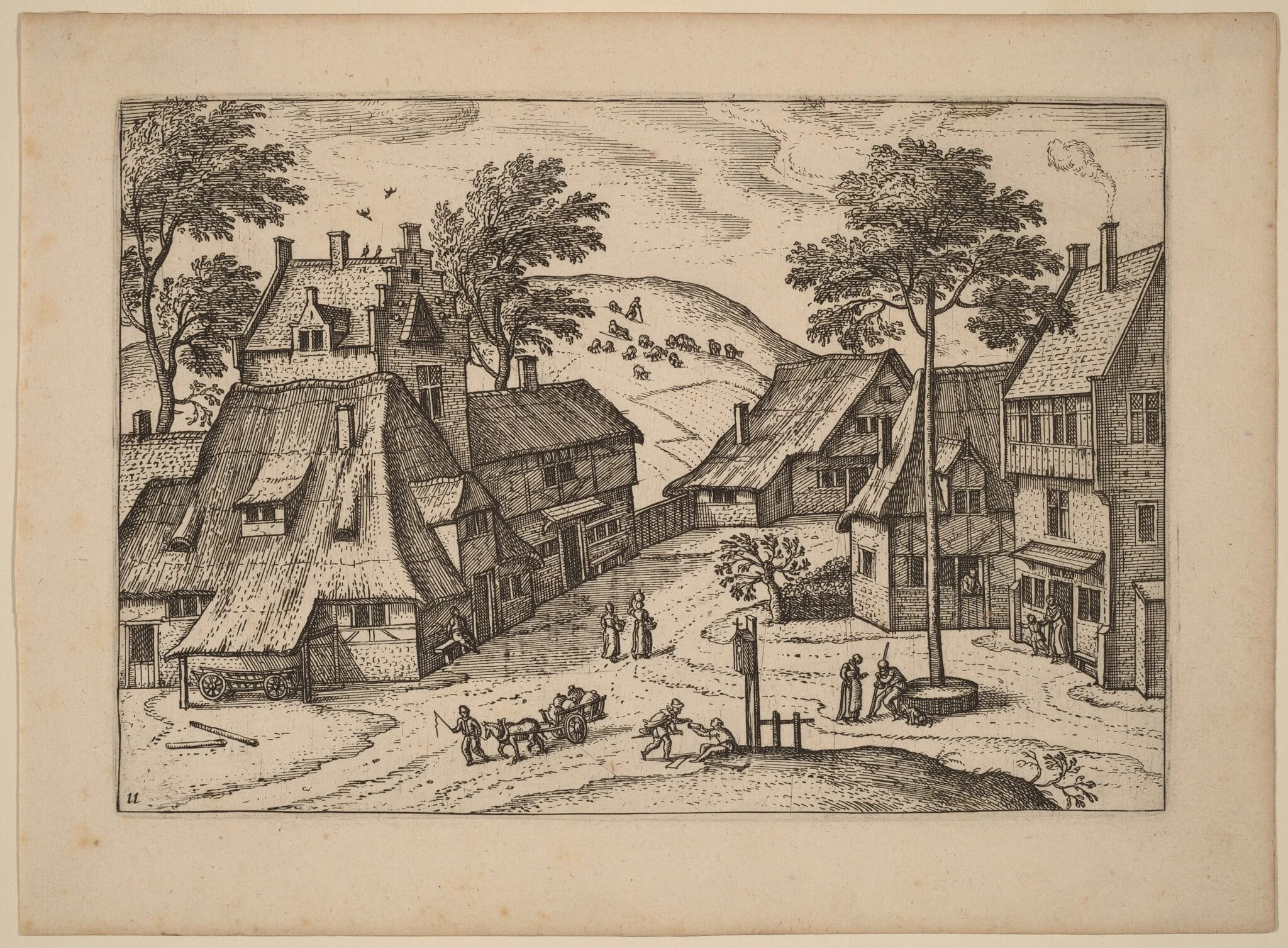 Village Square with Shrine, detail