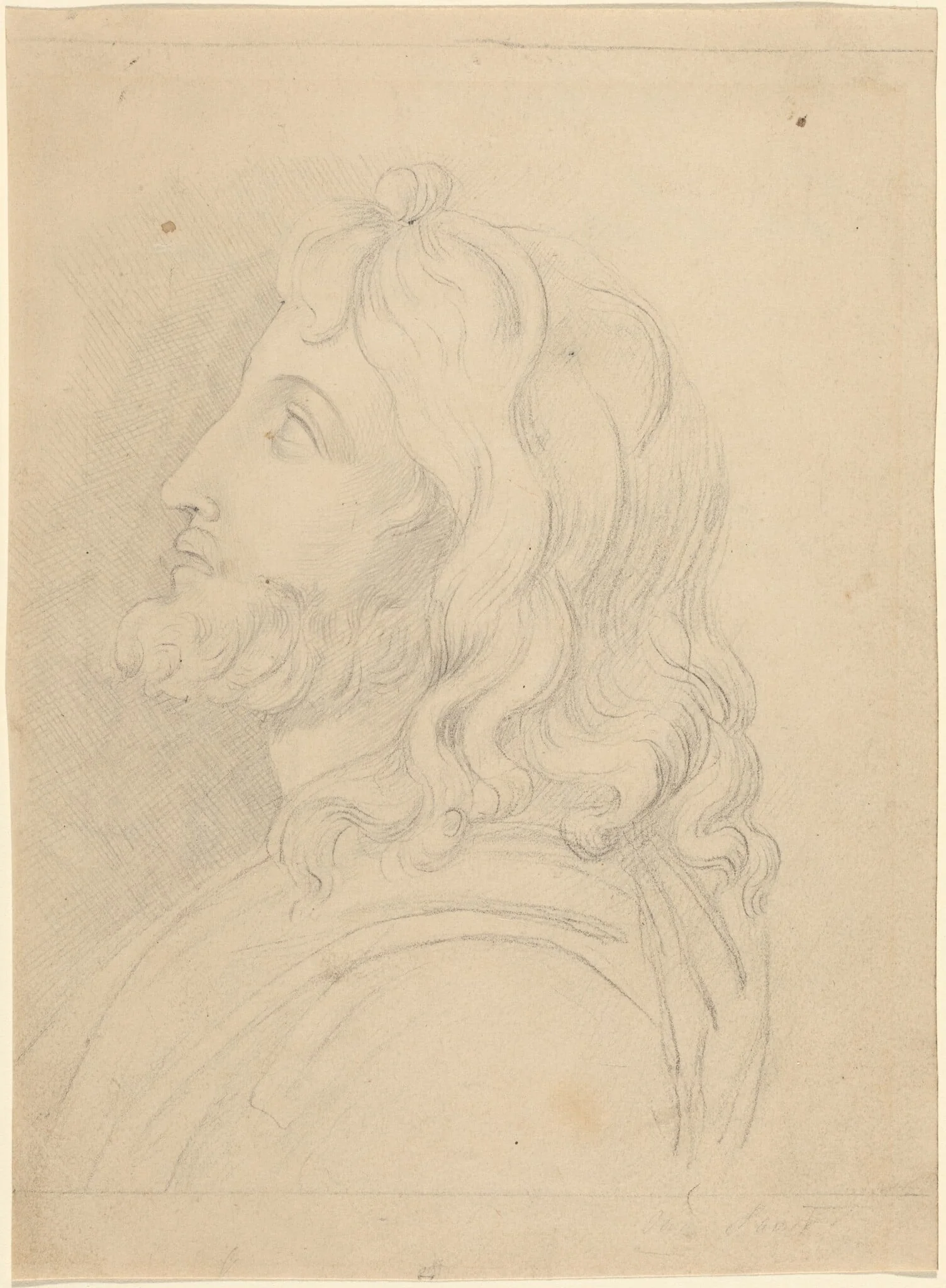 Bust of a Bearded Man Looking Up, detail