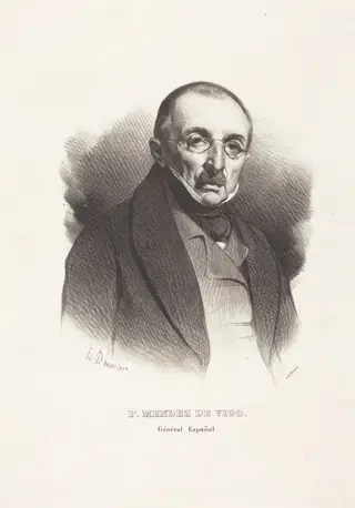 Général P. Mendez Vigo, by Honoré Daumier, ink, 1836