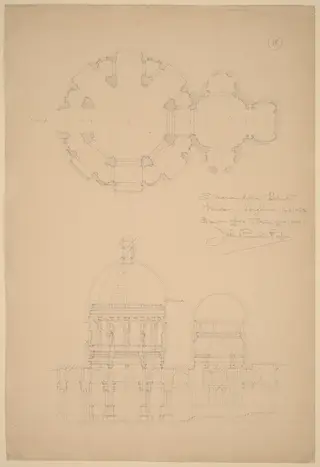 Sta. Maria della Salute, Venice, by John Russell Pope, graphite, 1898