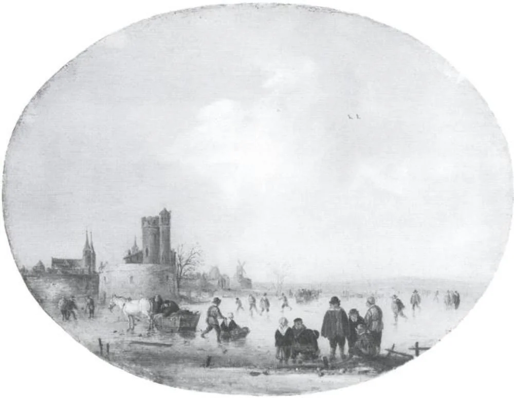 Fortified Town with a Frozen River, detail