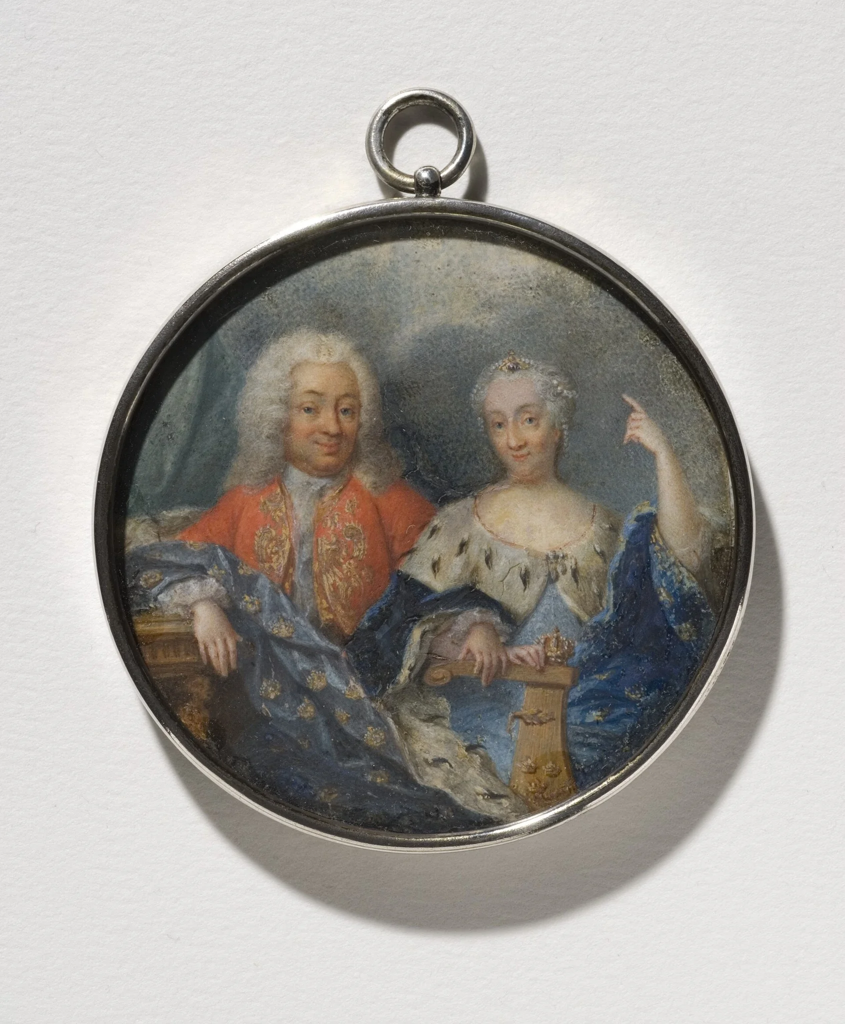 Ulrika Eleonora d.y. (1688-1741), drottning av Sverige, hennes gemål Fredrik I (1676-1751), lantgreve av Hessen-Kassel, kung av Sverige, detail