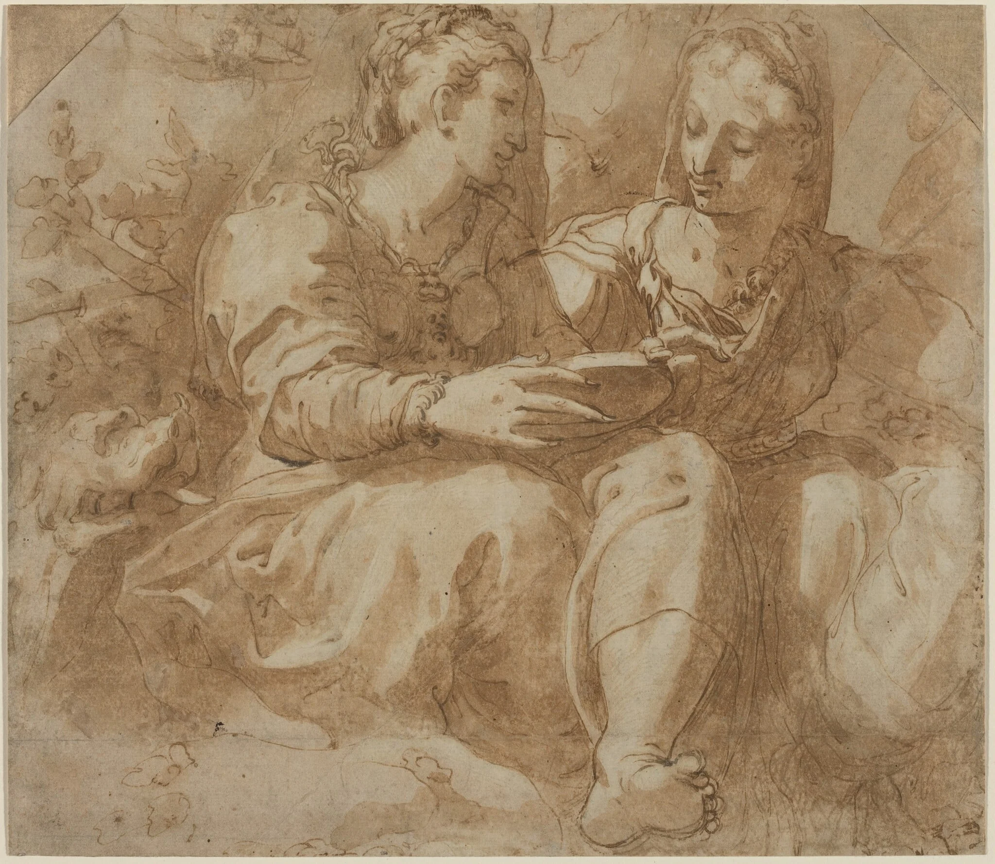Two Seated Women, detail