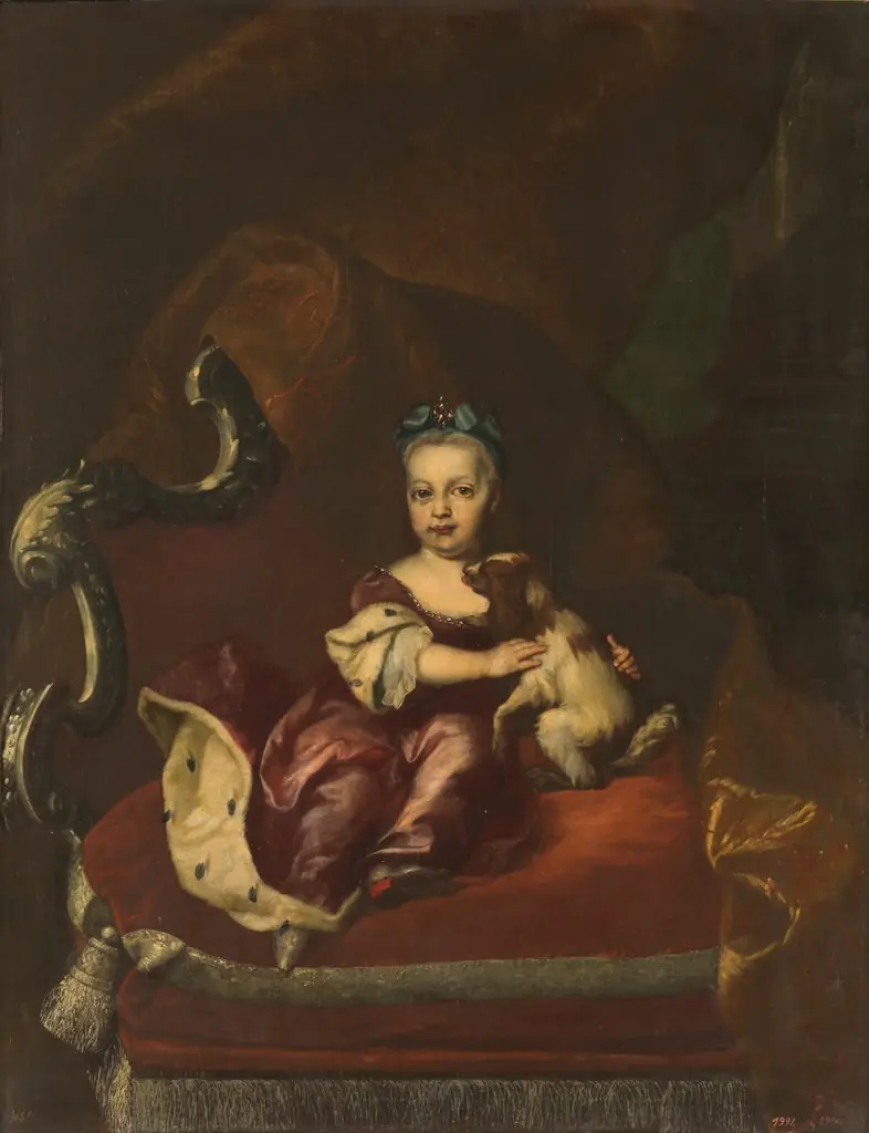 María Amalia de Habsburgo archiduquesa de Austria, by Johann Gottfried Auerbach, oil, 1724