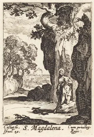 Saint Mary Magdalene, by Jacques Callot, ink, 1632