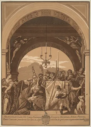The Presentation in the Temple, by John Baptist Jackson, ink, 1739
