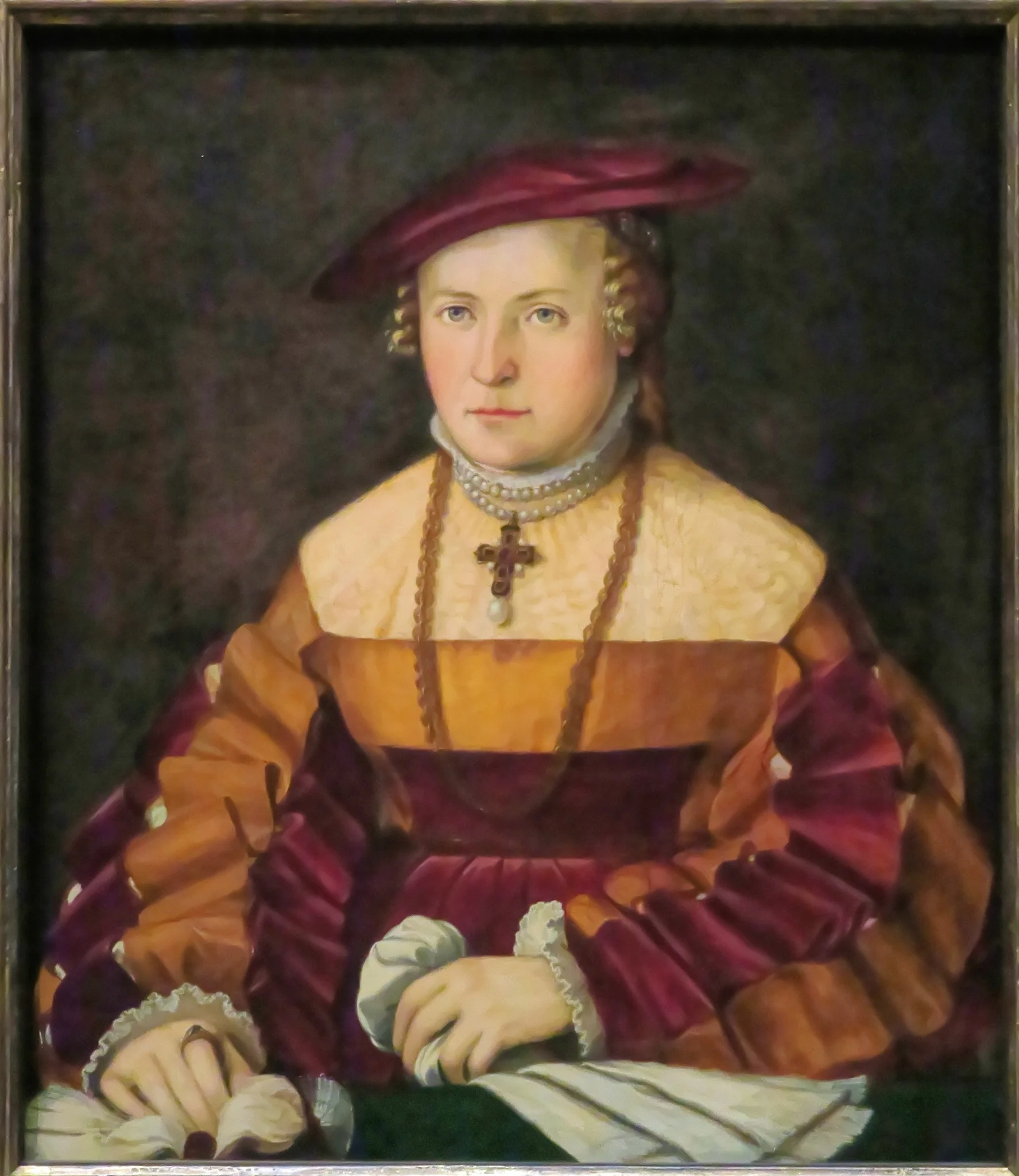 Portrait of the wife of Ulrich Ehinger, Ursula Meuting, detail