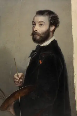 The Painter Eugène François De Block, by Edouard De Latour, oil, 1855