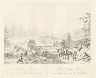 Radstadt near Tauern, by Johann Christoph Erhard, ink, 1818