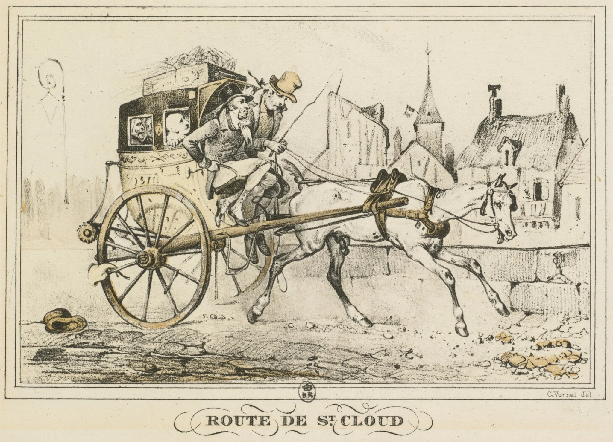 Scenes of Daily Life, Roads and Paths: Road to Saint-Cloud (Scènes de la vie quotidienne, Route et Chemins: Route de Saint-Cloud), detail