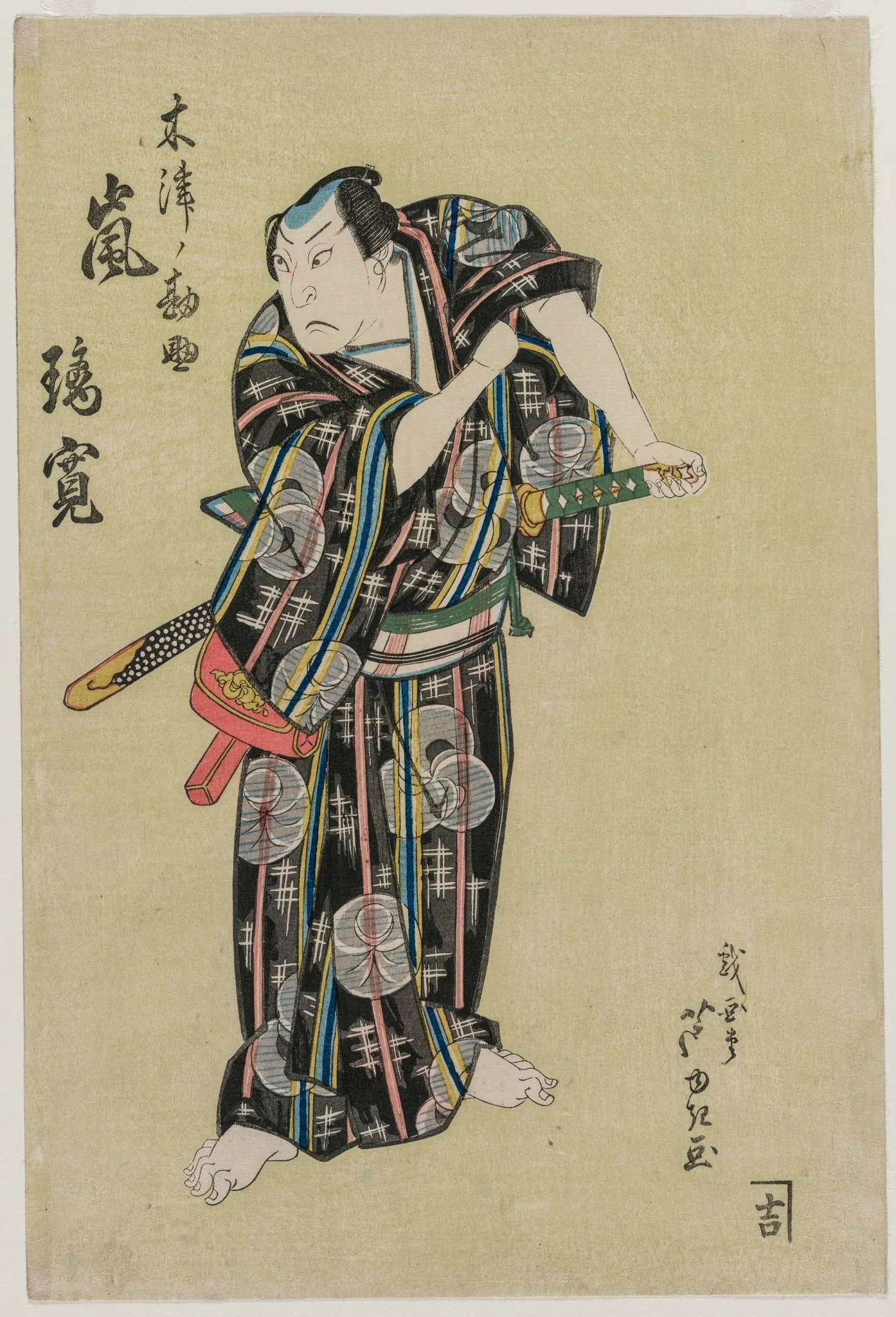Arashi Rikan II as Kizu Kansuke, detail