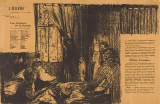 Les Soutiens de la société, by Édouard Vuillard, ink, 1896