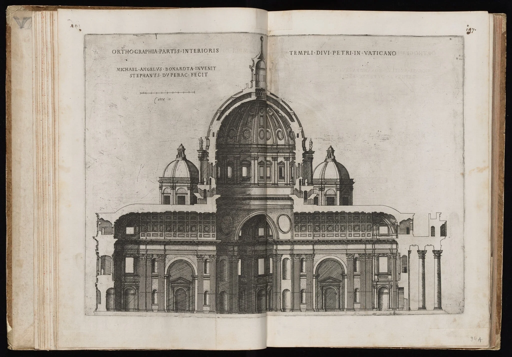 Orthographia Partis Interioris Templi Divi Petri [Interior View of Saint Peter's Basilica], detail