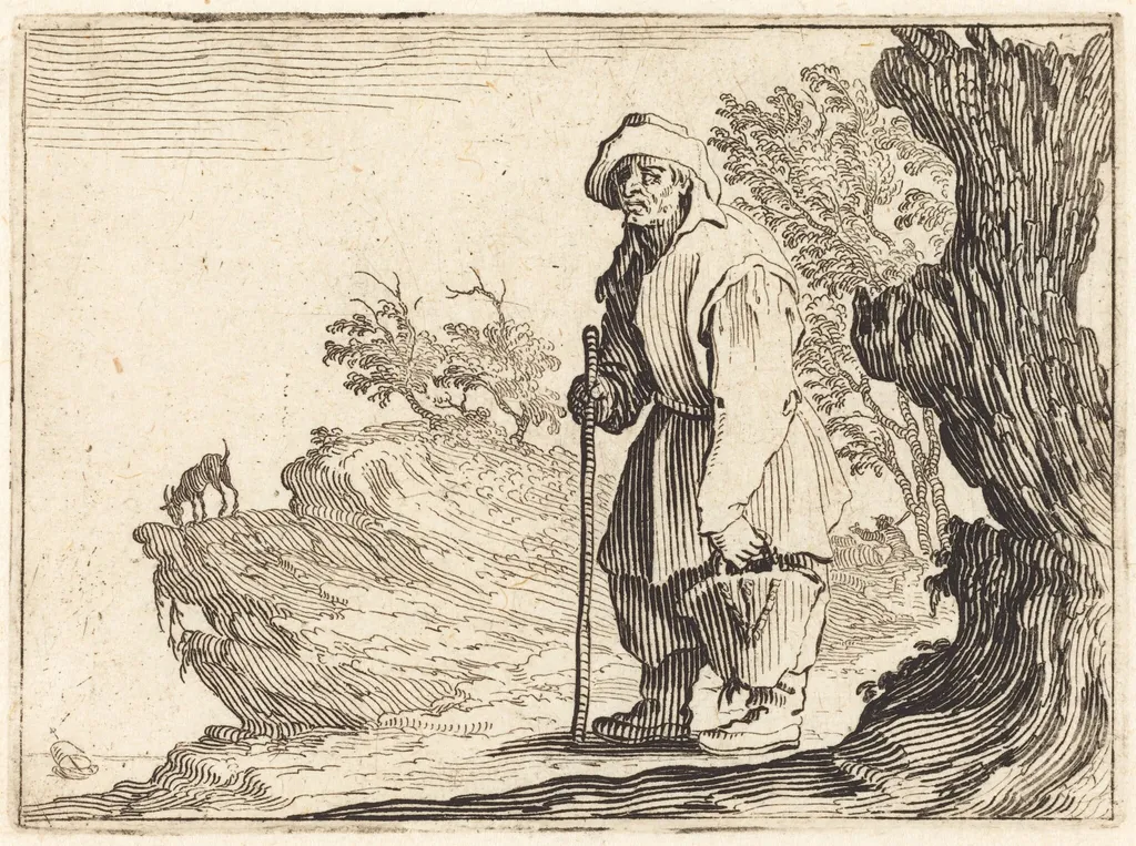 Peasant with Sack, by Jacques Callot, ink, 1622