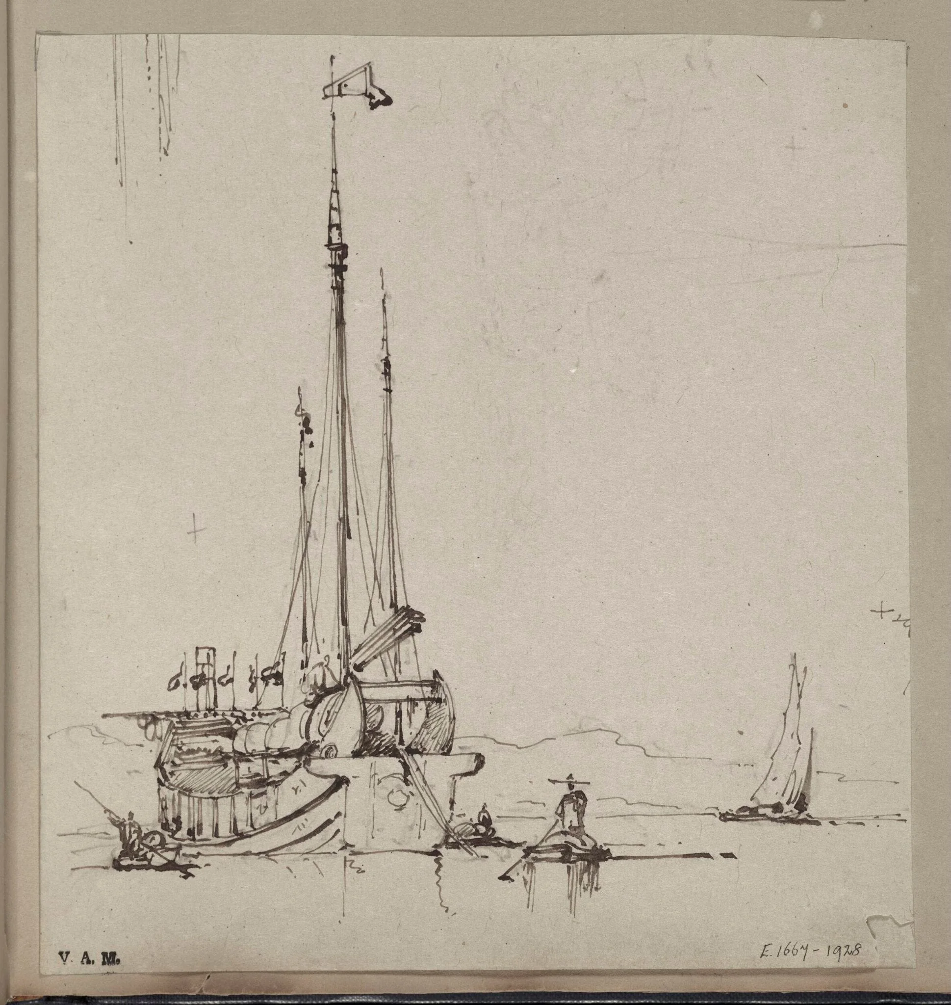 A junk with smaller craft, detail