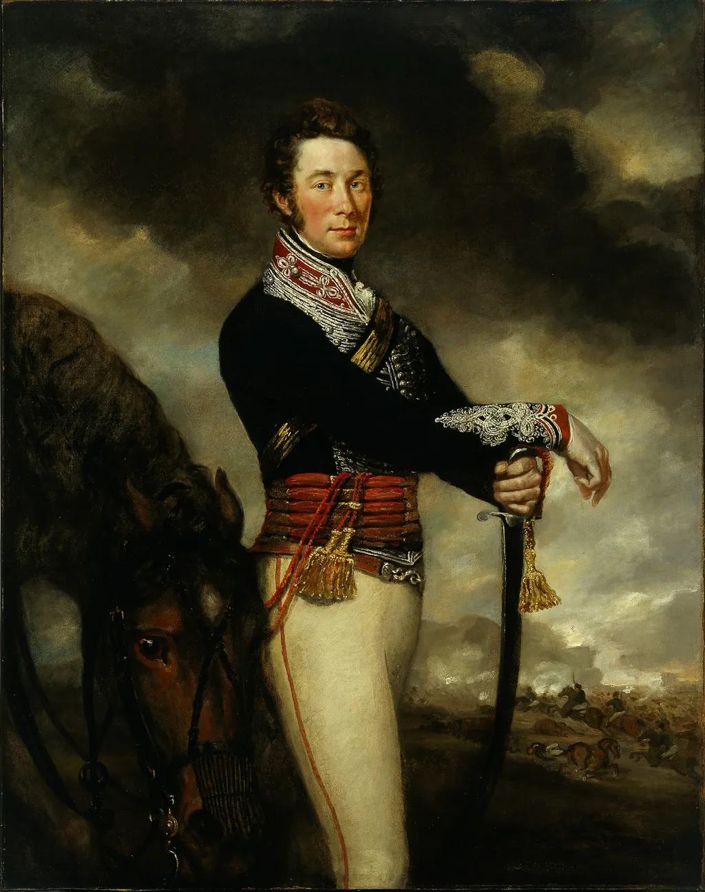 Captain Peter Hawker of the 14th Light Dragoons, by James Northcote, oil, 1812