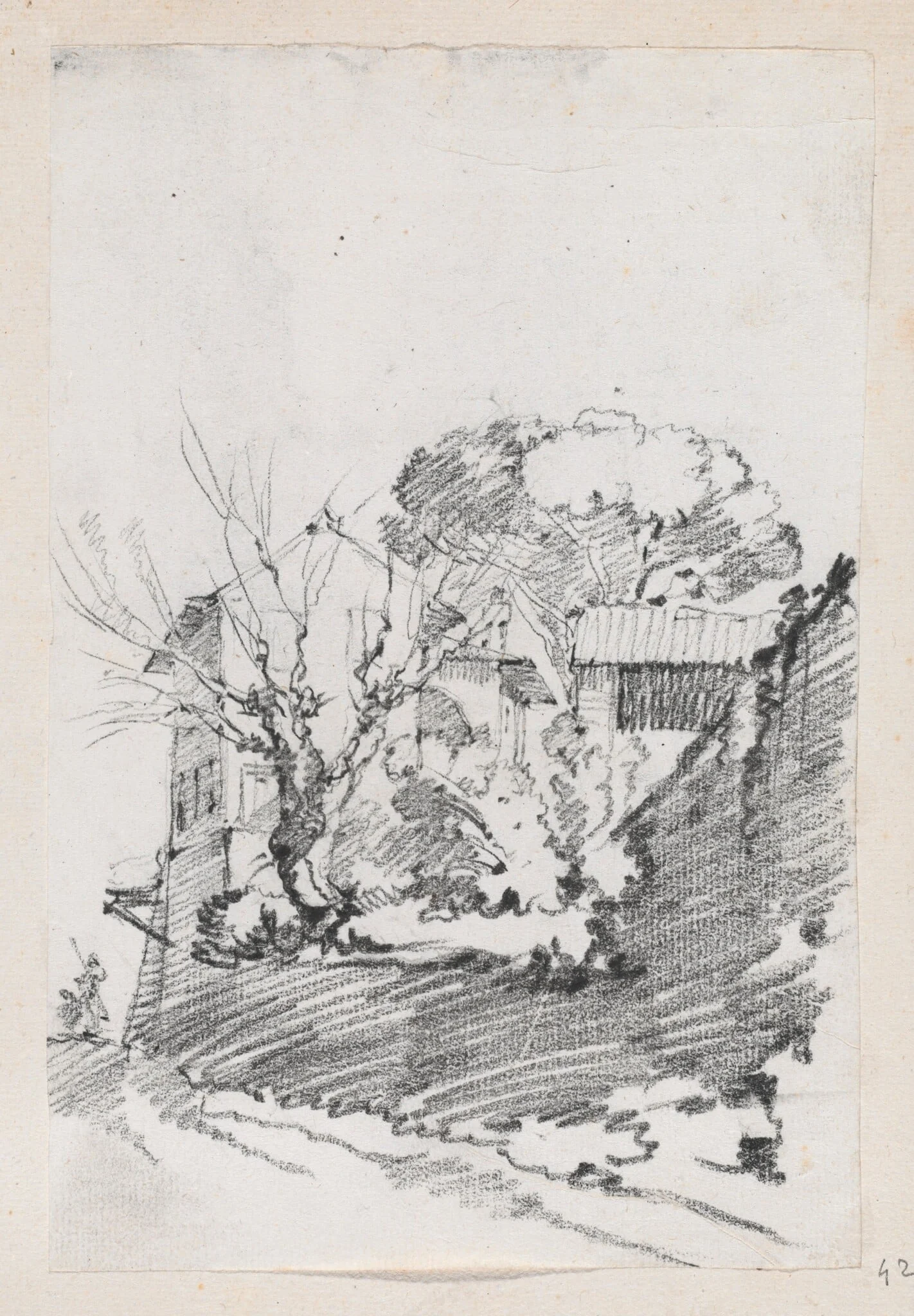 Houses beside a Road in Italy, detail