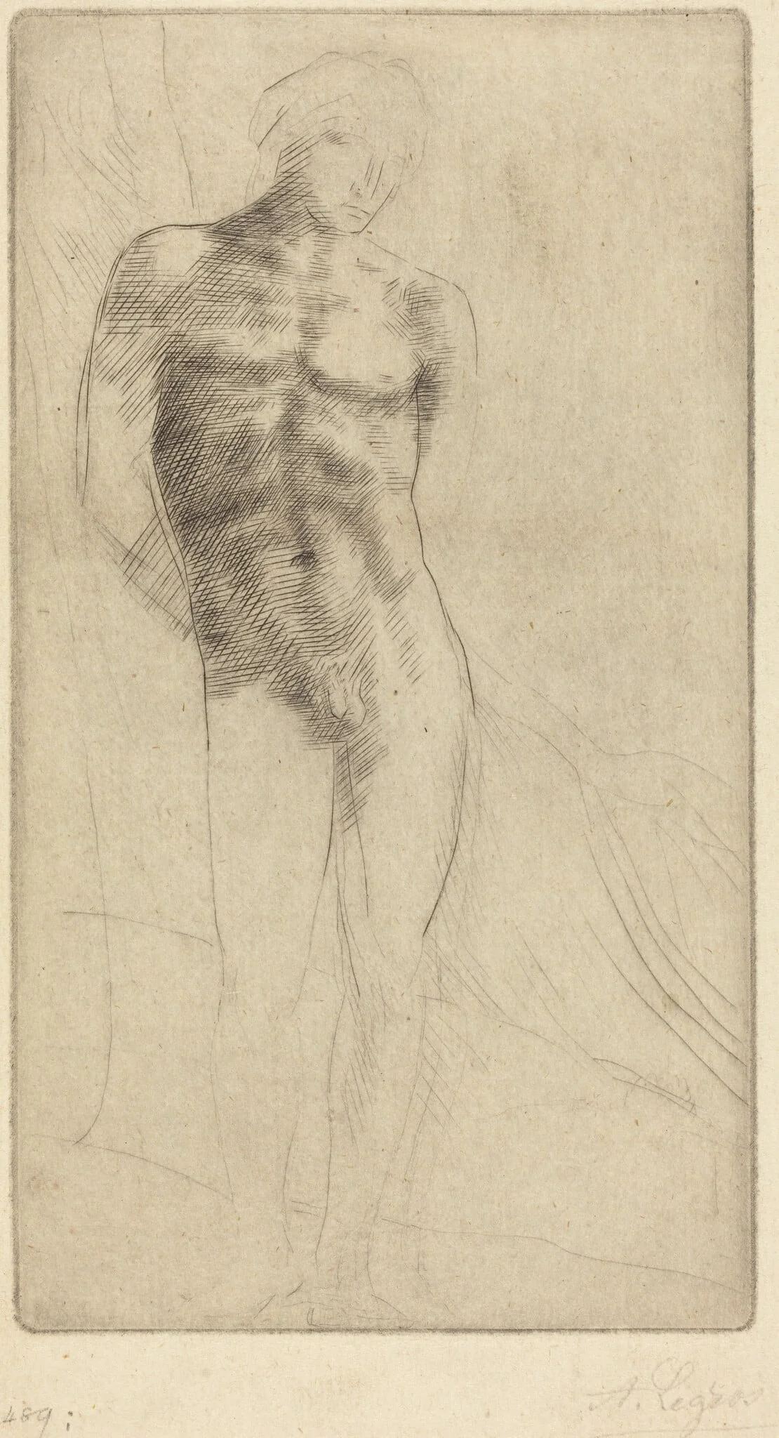 Study of a Nude Figure (Etude de figure nue), detail