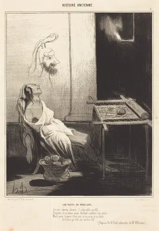 Les Nuits de Pénélope, by Honoré Daumier, ink, 1842