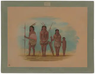 Four Xingu Indians, by George Catlin, oil, 1862