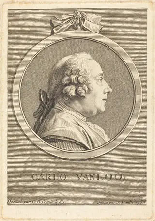 Carle Vanloo, by Jean Daullé, ink, 1754