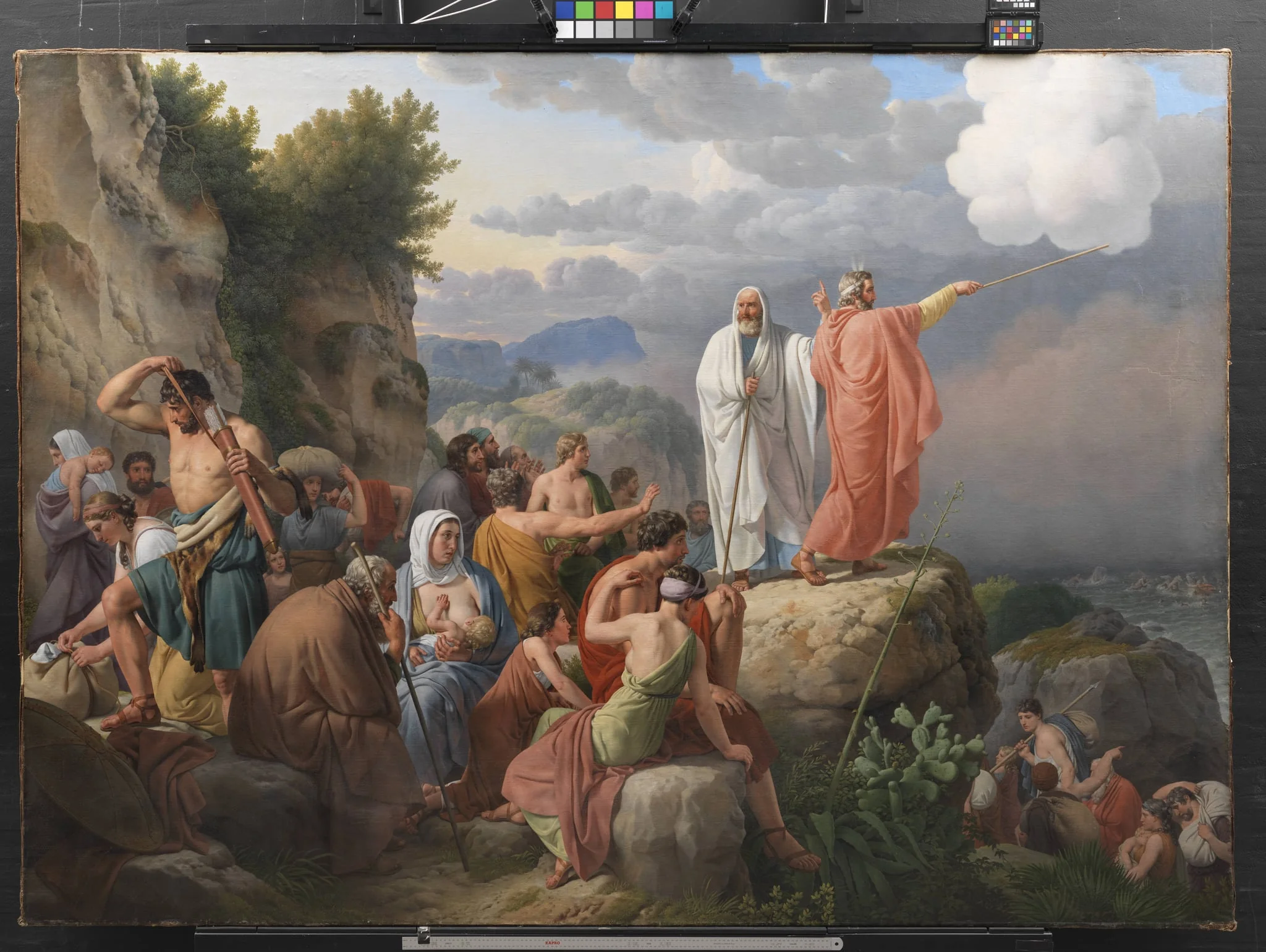 Moses lader Det Røde Hav vende tilbage og Faraos hær oversvømmes, detail