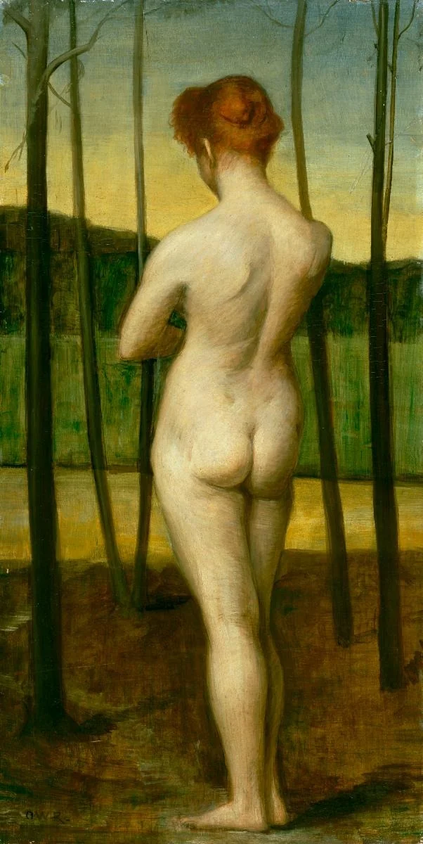 Frauenakt vor Landschaft, detail