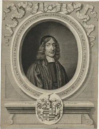 Ralph Bathurst, Dean of Wells and President of Trinity College, Oxford, by David Loggan, ink, 1668