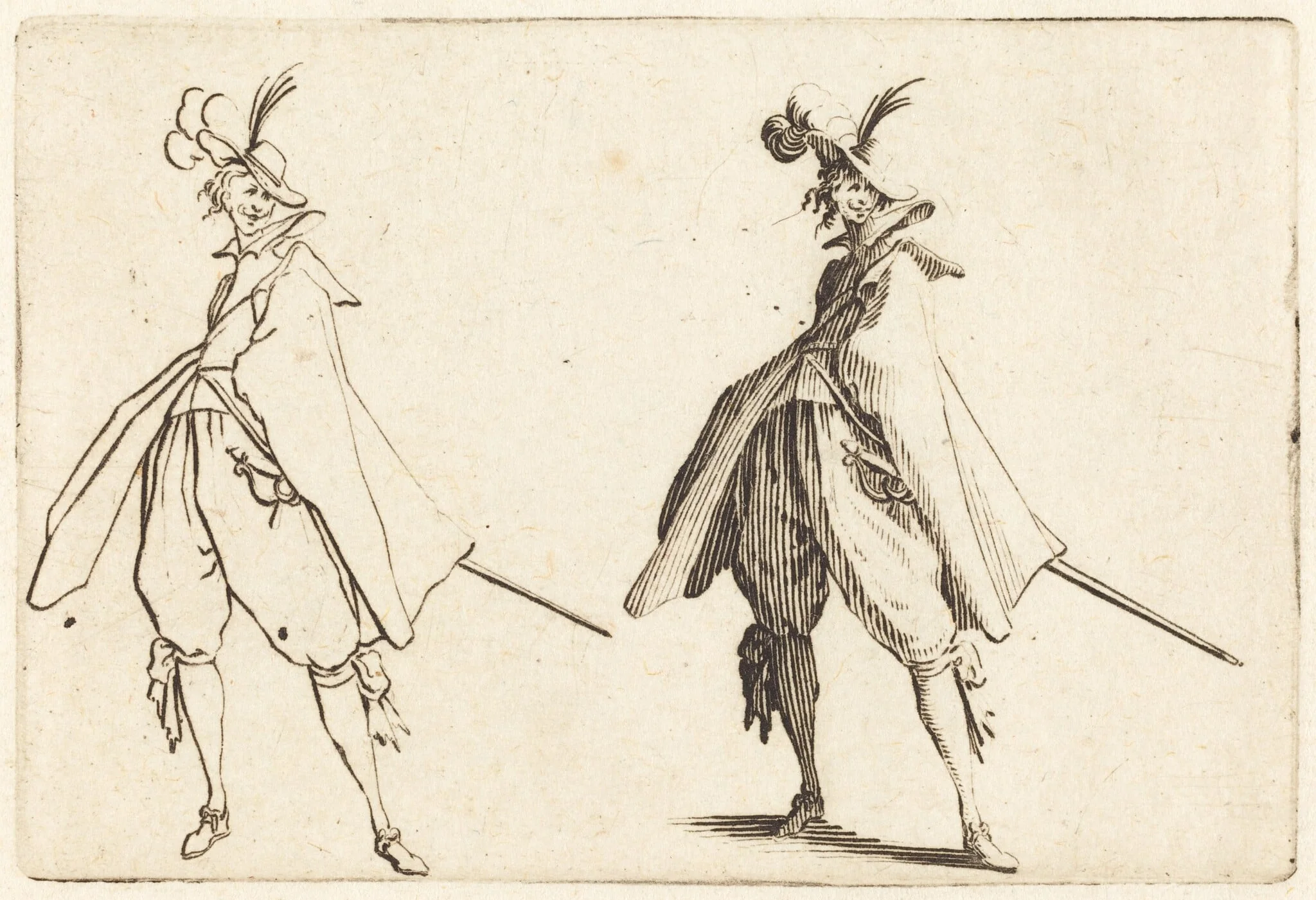 Gentleman in Large Mantle, Front View, detail