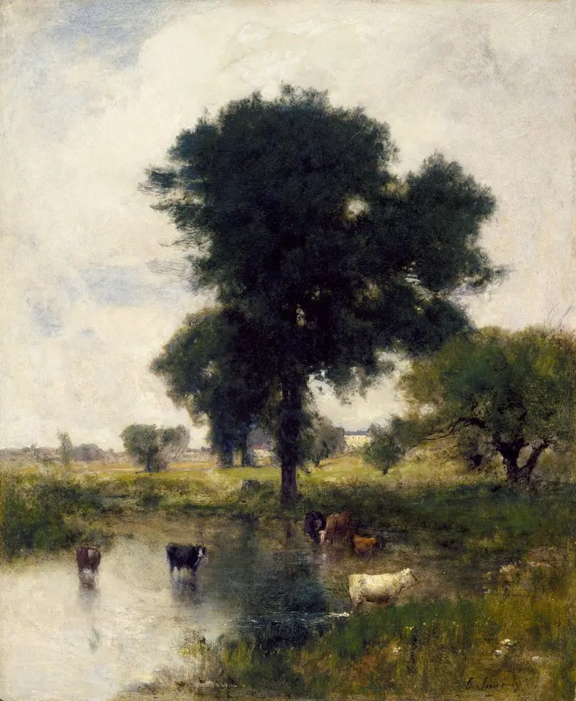 Cattle in Pool (A Summer Landscape), by George Inness, unspecified, 1890